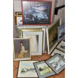 PAINTINGS AND PRINTS, to include a continental harbour scene with sailing boats, signed Burgy, oil