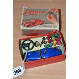A BOXED SCHUCO TELESTEERING 3000 CAR, playworn condition, missing ball and some of the wooden
