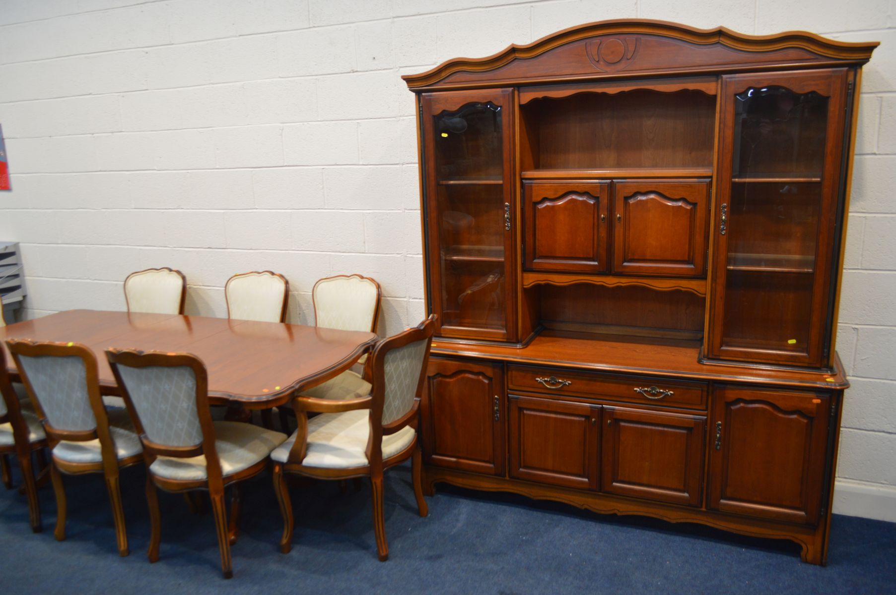 A YOUNGER CHERRYWOOD DINING SUITE, comprising an extending dining table with a single fold out leaf, - Image 2 of 4