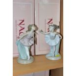 TWO BOXED NAO FIGURES OF YOUNG BALLERINAS, comprising 01151 'Pequeno Ballet Saludo' and 01150 '