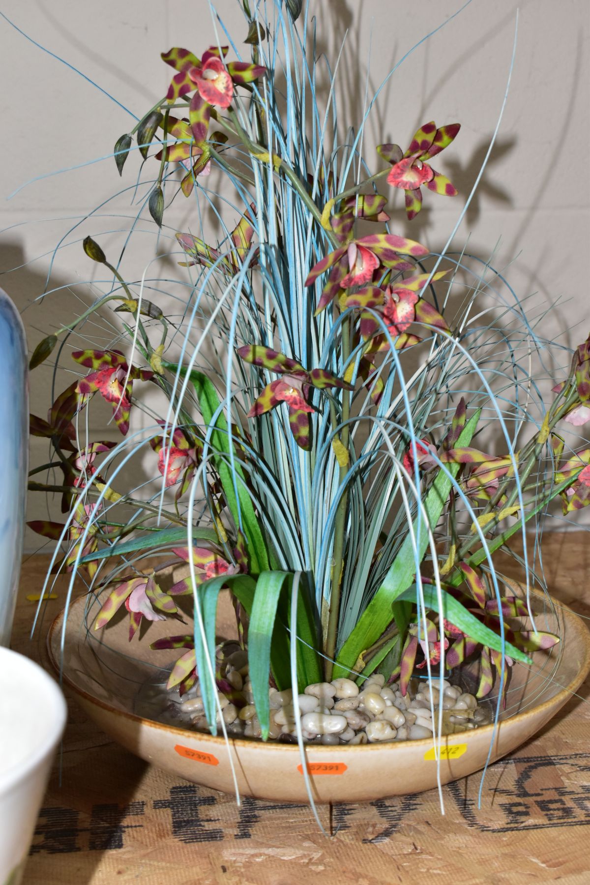 THREE ARTIFICAL FLOWER ARRANGEMENTS, AN EICHWALD PORCELAIN BALUSTER VASE AND A PLANT POT, the - Image 4 of 4