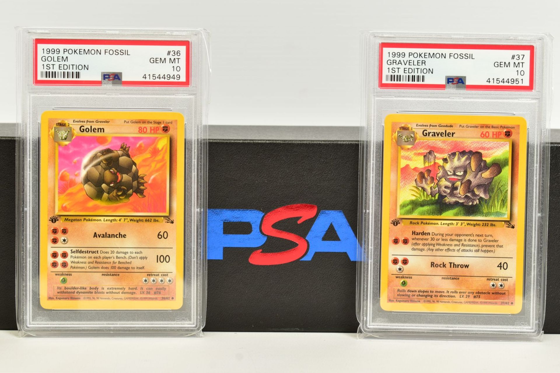 A QUANTITY OF PSA GRADED POKEMON 1ST EDITION FOSSIL SET CARDS, cards number 36 to 62 and Kabuto