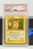 A PSA GRADED POKEMON 1ST EDITION FOSSIL SET RAICHU HOLO CARD, (14/62), graded GEM MINT 10 and sealed