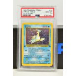 A PSA GRADED POKEMON 1ST EDITION FOSSIL SET LAPRAS HOLO CARD, (10/62), graded GEM MINT 10 and sealed