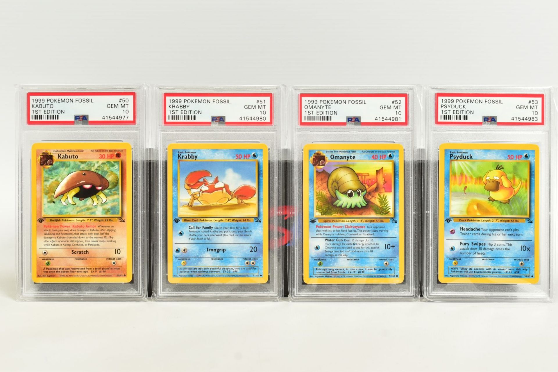 A QUANTITY OF PSA GRADED POKEMON 1ST EDITION FOSSIL SET CARDS, cards number 36 to 62 and Kabuto - Image 5 of 8