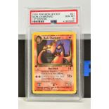 A PSA GRADED POKEMON 1ST EDITION TEAM ROCKET SET DARK CHARIZARD CARD, (21/82), graded GEM MINT 10