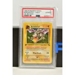 A PSA GRADED POKEMON 1ST EDITION FOSSIL SET AERODACTYL HOLO CARD, (1/62), graded GEM MINT 10 and