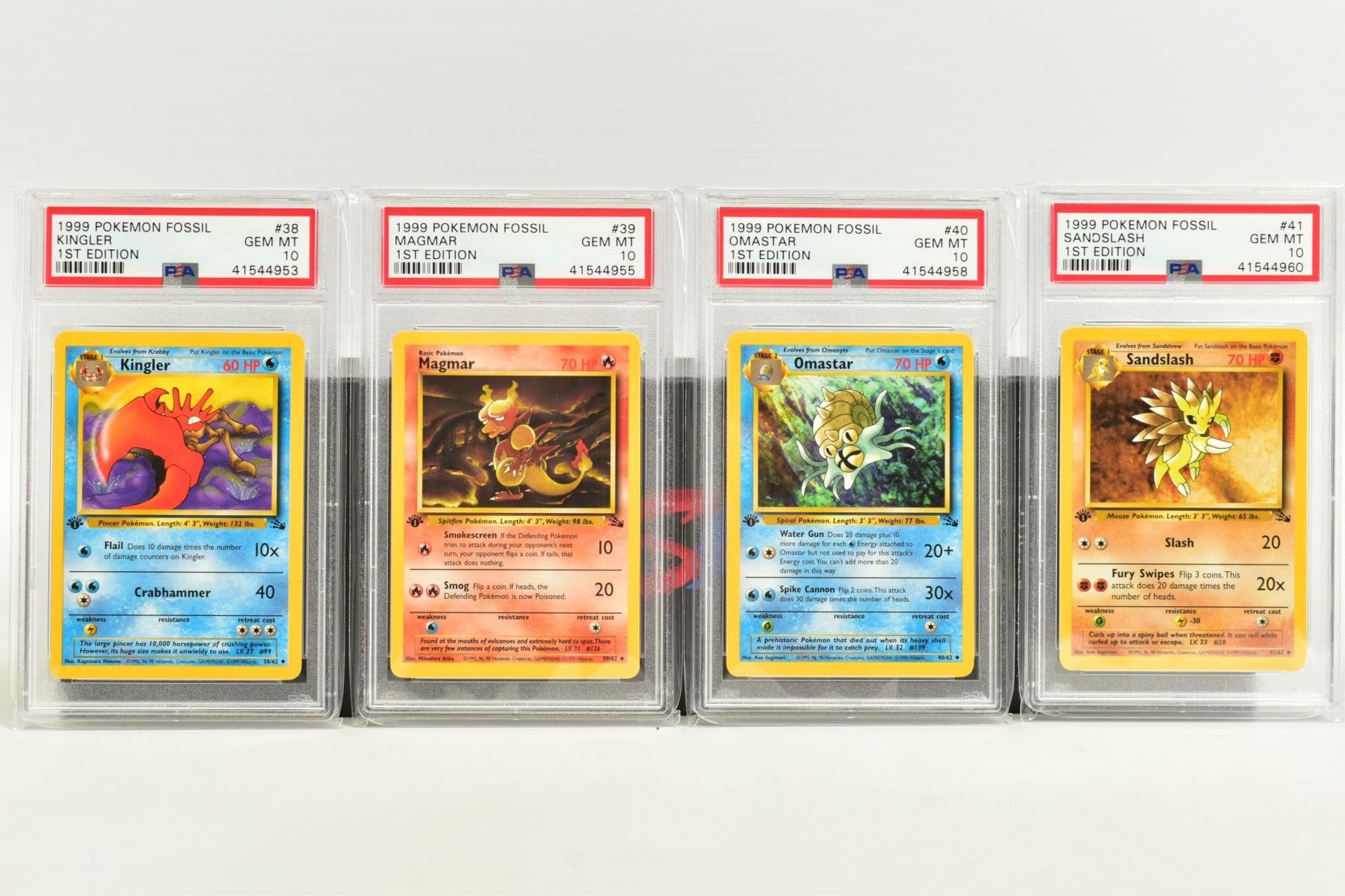 A QUANTITY OF PSA GRADED POKEMON 1ST EDITION FOSSIL SET CARDS, cards number 36 to 62 and Kabuto - Image 2 of 8