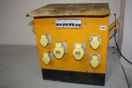 A 110V SITE TRANSFORMER with four 16A and two 32A outputs with breakers to each output (no cable