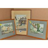 JAMES MARSHALL HESELDIN (1887-1969), Three watercolours depicting Cornish coastal villages, signed