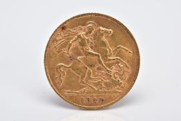 A GEORGE V HALF SOVERIGN, dated 1911, approximate width 19.3mm, approximate gross weight 4.0 grams