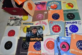 A RECORD CASE CONTAINING APPROXIMATELY FIFTY SINGLES FROM THE 1960'S including Roy Remond, Tommy