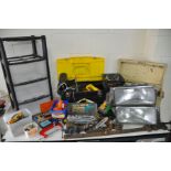 A LARGE QUANTITY OF TOOLS to include a sash clamp, a Stanley no4 planer, hi duty vice, socket set,