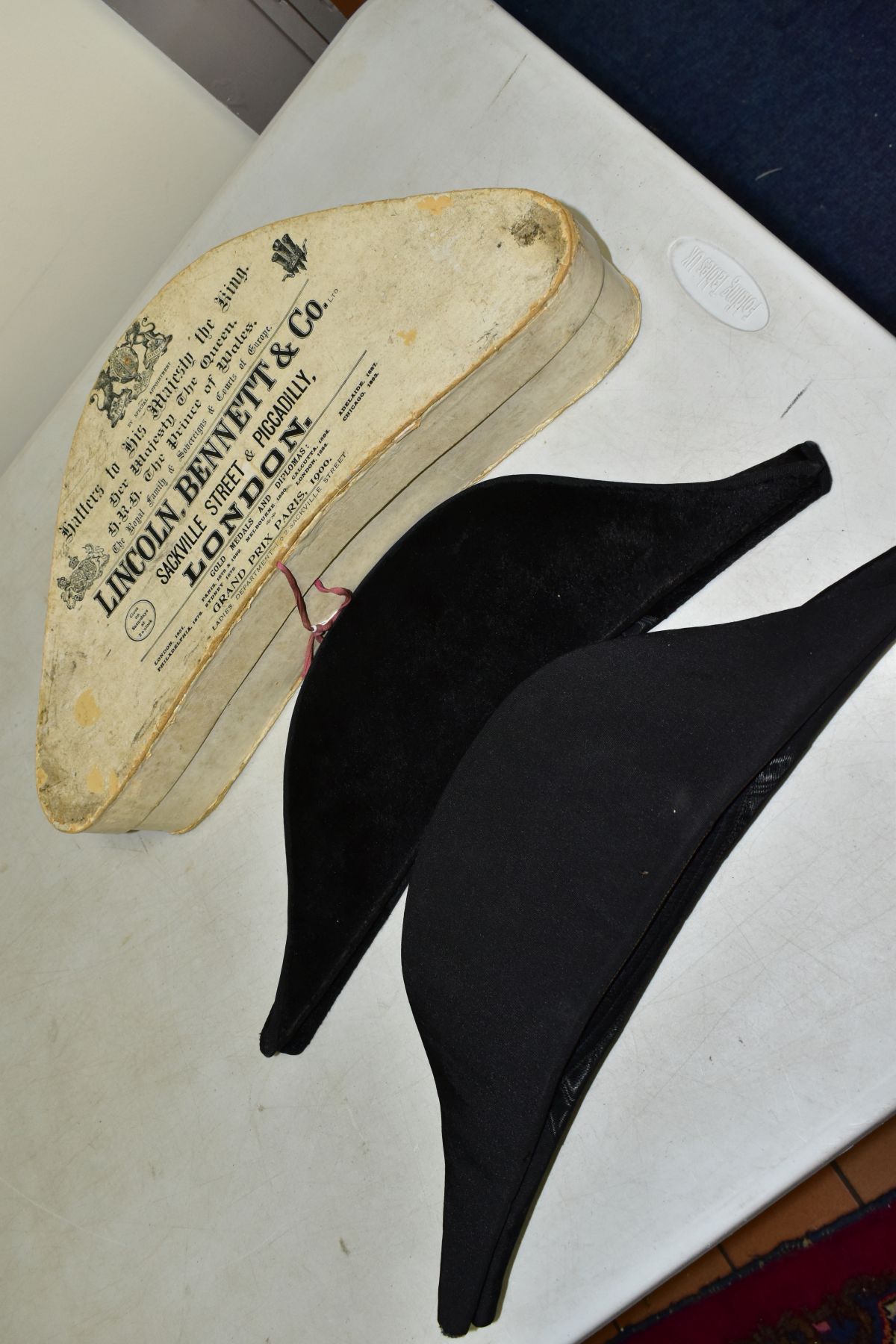 A BICORN HAT BY LINCOLN, BENNETT & CO, together with hat box with printed information for Lincoln - Image 6 of 6