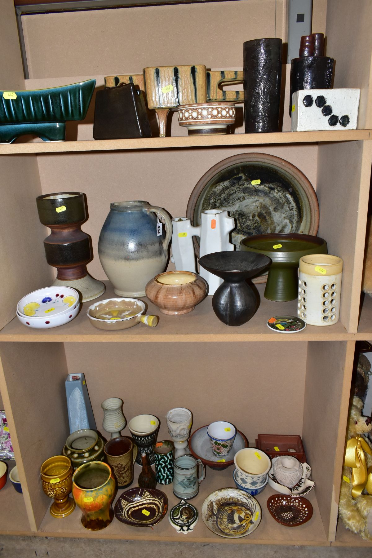 A QUANTITY OF STUDIO AND OTHER 20TH CENTURY POTTERY, including a number of pieces of Jersey Pottery,