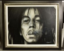 PAUL KARSLAKE (BRITISH CONTEMPORARY) 'BOB MARKEY', a portrait of the Reggae singer, signed bottom