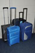 A COLLECTION OF FOUR ROLLING LUGGAGE SUITCASES