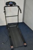 A PRESTIGE SPORTS XM-PRO FOLDING TREADMILL with mp3 functionality and a safety stop clip (PAT pass
