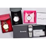 FOUR BOXES WRISTWATCHES, to include a gents 'Orlando' watch, round white dial signed 'Orlando',