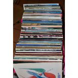A TRAY CONTAINING OVER ONE HUNDRED AND TWENTY LP'S AND 12'' SINGLES, by artists such as Wings,