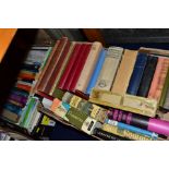 BOOKS, three boxes containing a miscellaneous collection of approximately one hundred titles