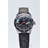 A GENTS EXACTIMA WRISTWATCH, round black dial signed 'Exactima 17 jewels, shock resistant, water