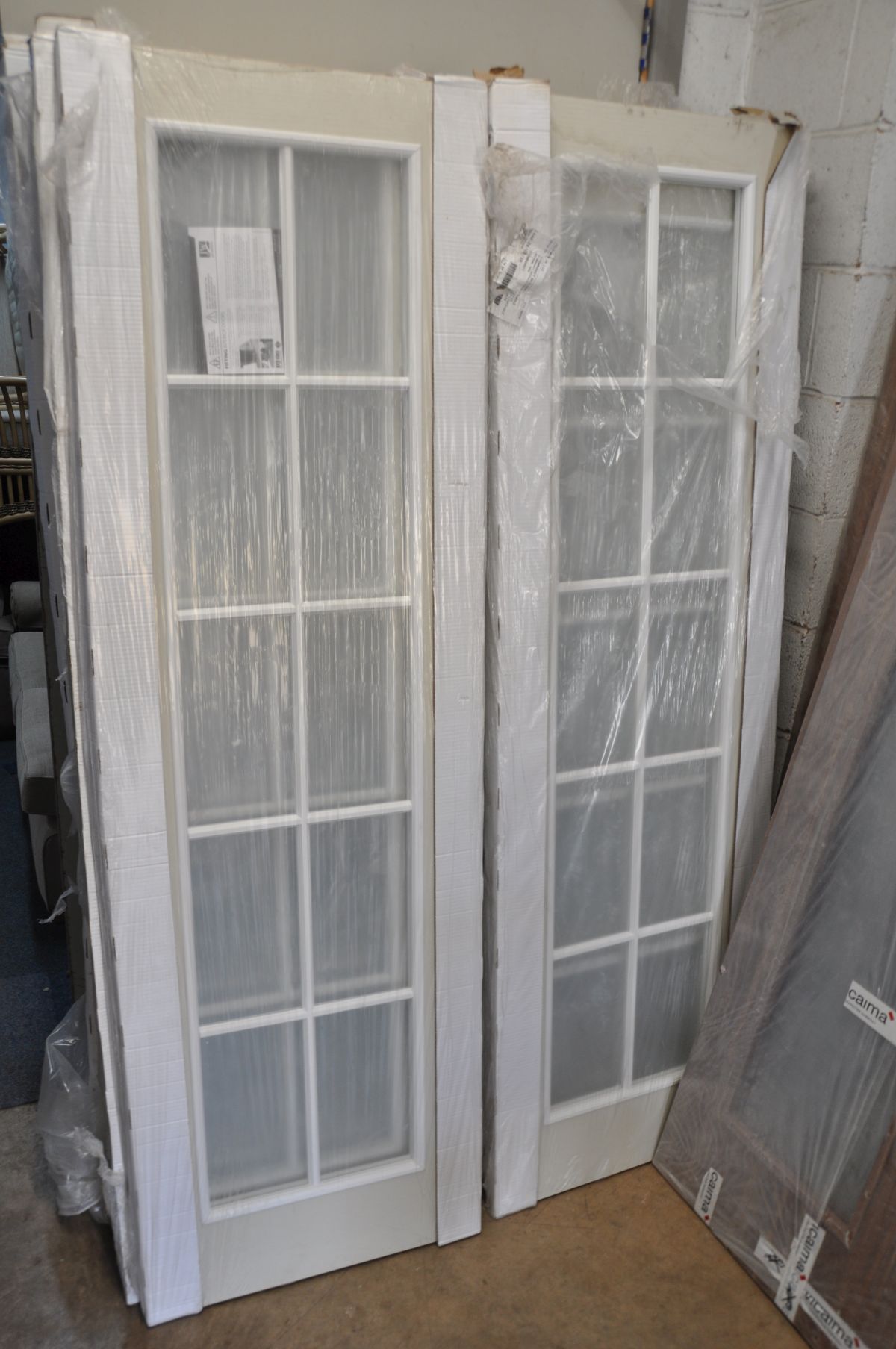 A COLLECTION OF FIFTEEN GLAZED PANEL EFFECT INTERIOR DOORS, width 61cm x height 198cm x depth 3.