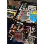 ROCK AND POP MUSIC EPHEMERA, two boxes containing a large quantity of music magazines and books,