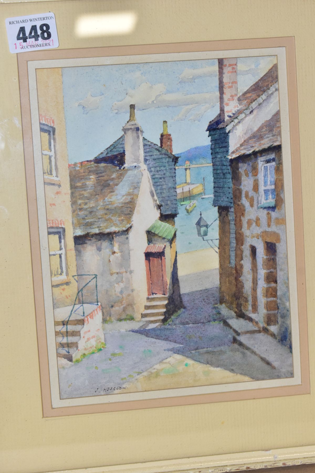 JAMES MARSHALL HESELDIN (1887-1969), three watercolours depicting Cornish villages, signed to bottom - Image 4 of 7