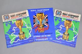 WORLD CUP FINAL 1966 PROGRAMMES, one official Souvenir Programme and two official Tournament