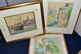JAMES MARSHALL HESELDIN (1887-1969) two pastel studies of Cornish villages, unsigned but bearing
