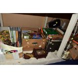 BOOKS, DVD'S AND GAMES, five boxes containing a miscellaneous assortment of books (encyclopedic,