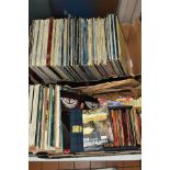 TWO TRAYS CONTAINING ONE HUNDRED AND SEVENTY LP'S AND SIXTY SINGLES including Relic and Ummagumma by