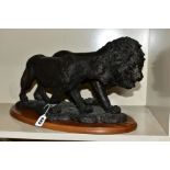 STEVE J WINTERBURN RESIN SCULPTURE, depicting Lions after Alan M Hunt 'Beauty and the Beast' picture