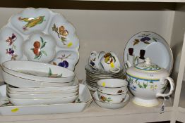 ROYAL WORCESTER TABLEWARES, to include 'Pastorale' teapot (chip to base), 'Evesham' pattern, a