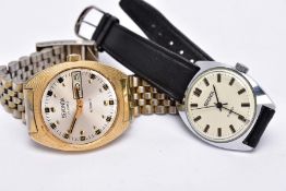 TWO GENTS SEKONDA WRISTWATCHES, the first with a round white dial signed 'Sekonda 19 jewels',