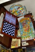 A CASED RUMMY POKER AND OTHER GAMES SET, contents not checked, with a cased magnetic travel games