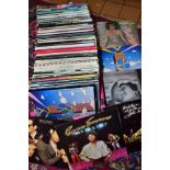 A TRAY CONTAINING OVER ONE HUNDRED AND THIRTY LP'S AND 12'' SINGLES including laura Nyro, Bruce