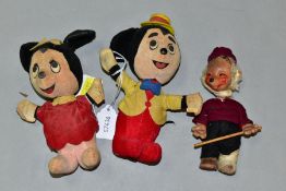 A PAIR OF GUND MICKEY AND MINNIE MOUSE SOFT TOYS, c.1960's, Mickey is missing his left ear and