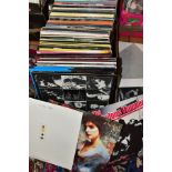 A TRAY CONTAINING OVER ONE HUNDRED AND TEN LP'S AND 12'' SINGLES including Peter Gabriel, Harold