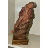 A LIMITED EDITION JOSEP BOFILL RESIN SCULPTURE, depicting mother and child, No 414/3999, on wooden