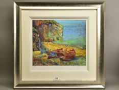 ROLF HARRIS (AUSTRALIA 1930), 'FIGURES ON THE BEACH, CORNWALL', a limited edition print, signed to