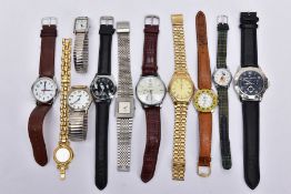 AN ASSORTMENT OF WRISTWATCHES, to include eleven ladies and gents wristwatches with names such as '