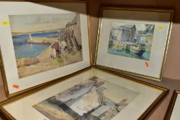 JAMES MARSHALL HESELDIN (1887-1969), a Cornish coastal village watercolour, signed bottom left,