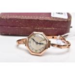 A LADIES 9CT GOLD LONGINES WRISTWATCH, with a round silver dial signed 'Longines', Roman numerals