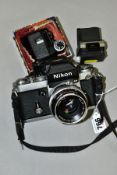 NIKON F2 CAMERA BODY FITTED WITH AS METERING VIEW FINDER, together with a spare DP11 metering view