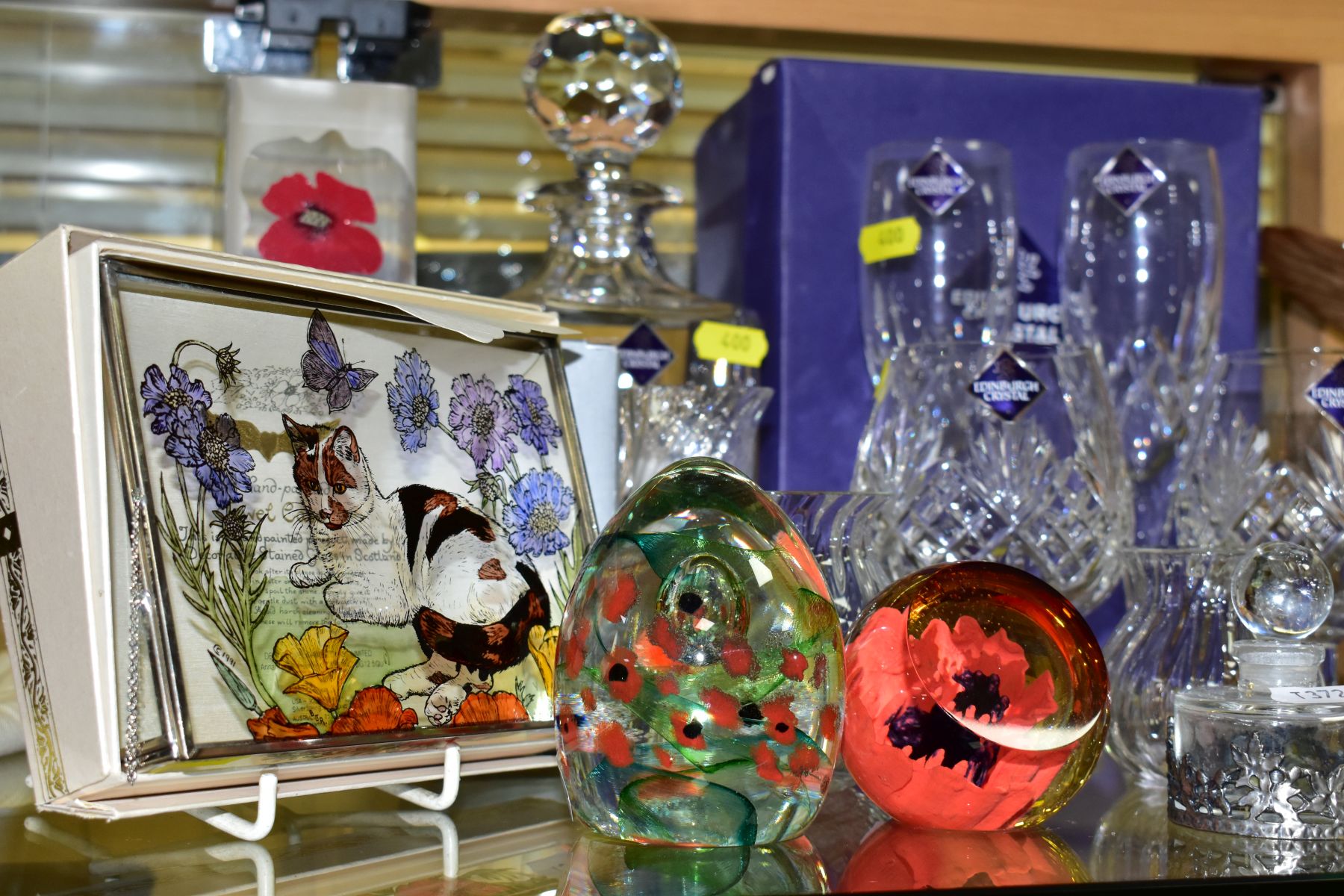 A SMALL QUANTITY OF MODERN GLASSWARE, including Caithness 'Red Poppy' and 'Poppy Meadow' - Image 2 of 7