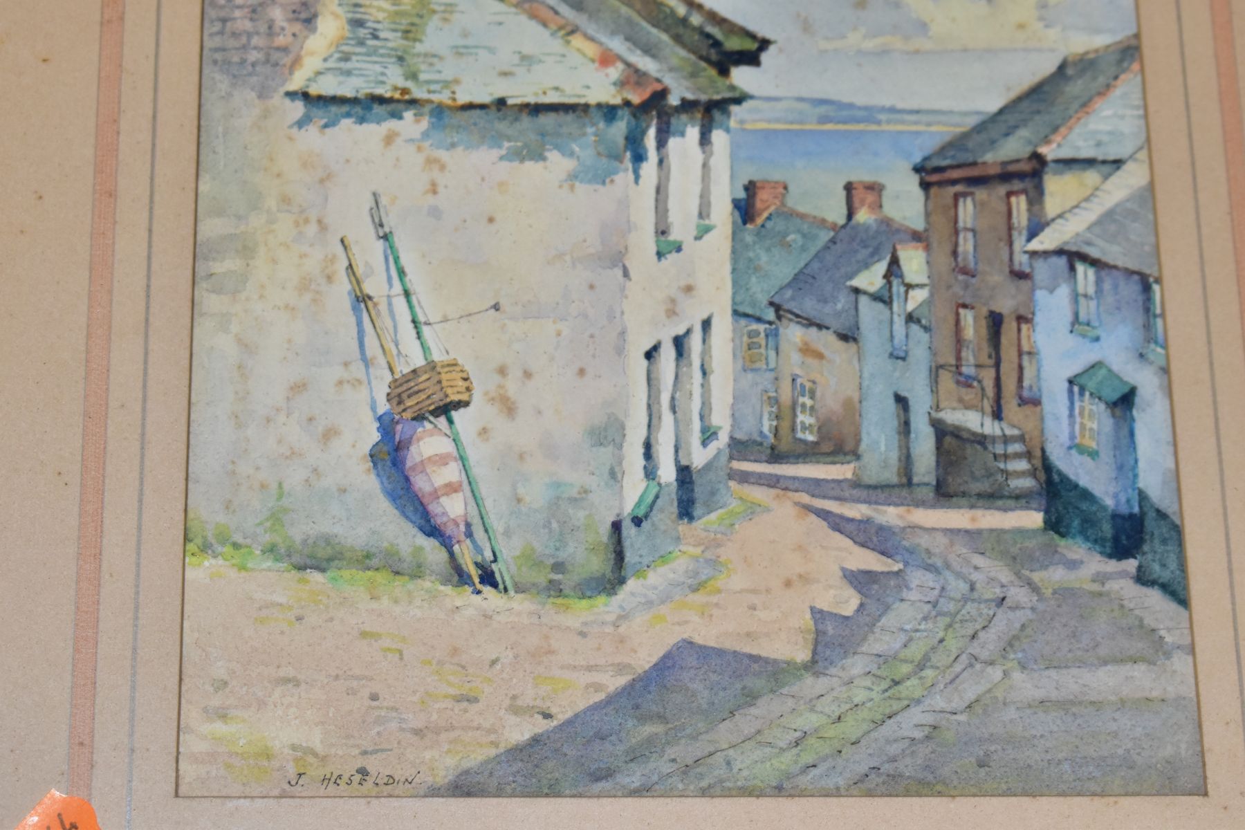 JAMES MARSHALL HESELDIN (1887-1969), three watercolours depicting Cornish coastal villages, two with - Image 6 of 6