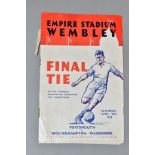 FA CUP FINAL PROGRAMME, Portsmouth v Wolverhampton Wanderers, April 29th, 1939, complete but front