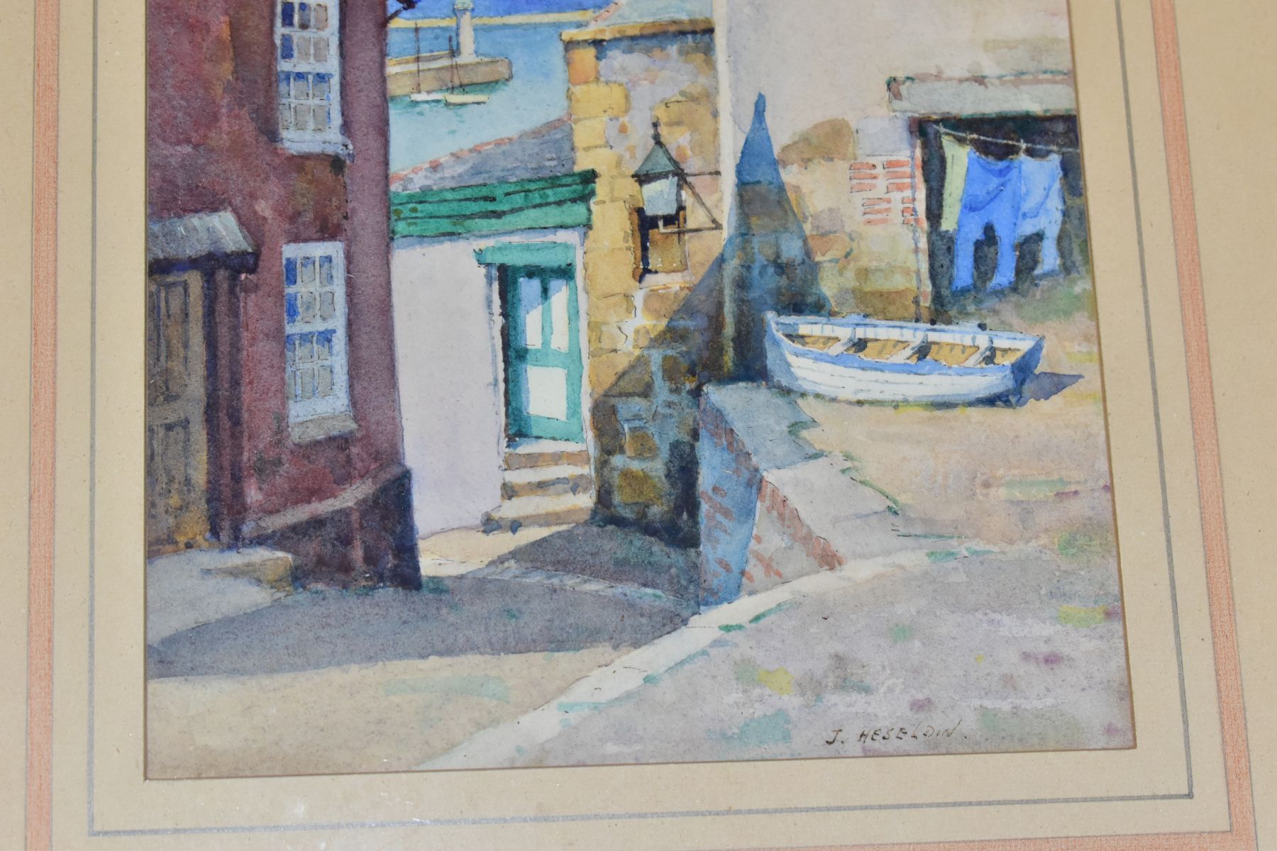 JAMES MARSHALL HESELDIN (1887-1969), two watercolours depicting Cornish coastal villages, signed - Image 9 of 9